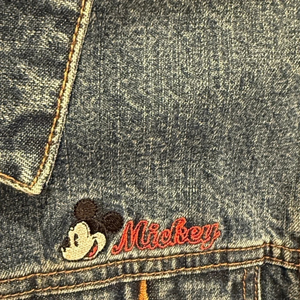 DISNEYLAND VINTAGE PARIS PARKS Official Patchwork Denim Jacket Mickey Girls 14